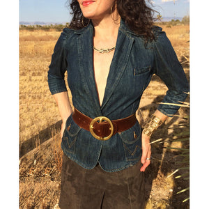 Chunky Waist Belt - Smoky Black Metallic