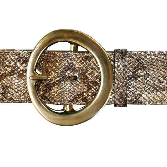 Big Chunky Waist Belt - Gold Metallic Snake