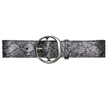 Load image into Gallery viewer, Big Chunky Waist Belt - Silver Metallic Snake
