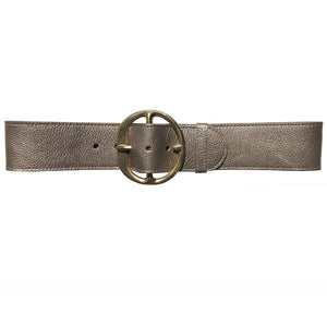 Chunky Waist Belt - Pewter Pebble Metallic