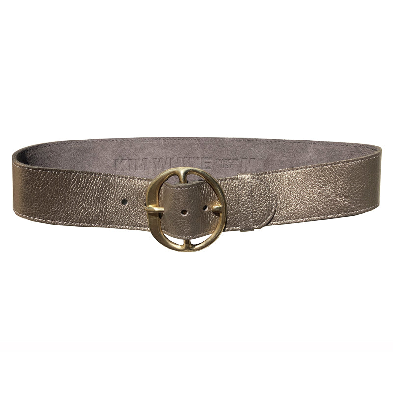 Chunky Waist Belt - Pewter Pebble Metallic