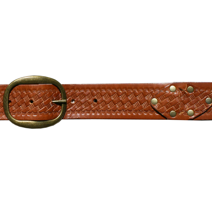 Interlock Embossed Belt - Cognac