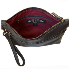 Load image into Gallery viewer, Double-Zip Bag with Two Straps - Black Leather
