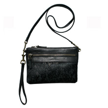 Load image into Gallery viewer, Double-Zip Bag with Two Straps - Black Fur
