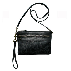 Double-Zip Bag with Two Straps - Black Fur
