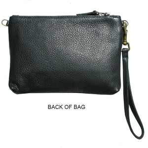 Double-Zip Bag with Two Straps - Black Fur