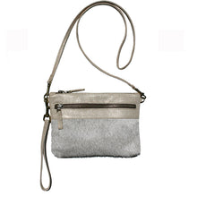 Load image into Gallery viewer, Double-Zip Bag with Two Straps - Ivory Fur
