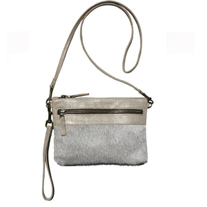 Double-Zip Bag with Two Straps - Ivory Fur