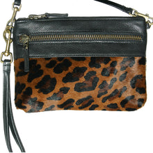 Load image into Gallery viewer, Double-Zip Bag with Two Straps - Leopard Fur

