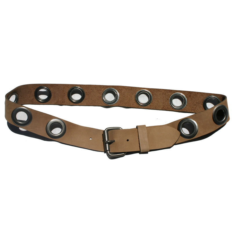 Grommet Belt - Black Antique Brass – Kim White Bags/Belts