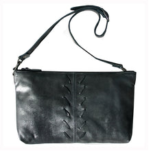 Load image into Gallery viewer, Laced Detail Bag- Dull Black Metallic

