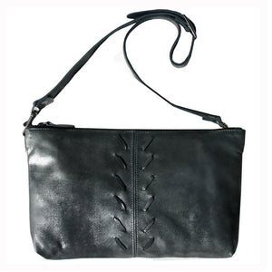 Laced Detail Bag- Dull Black Metallic
