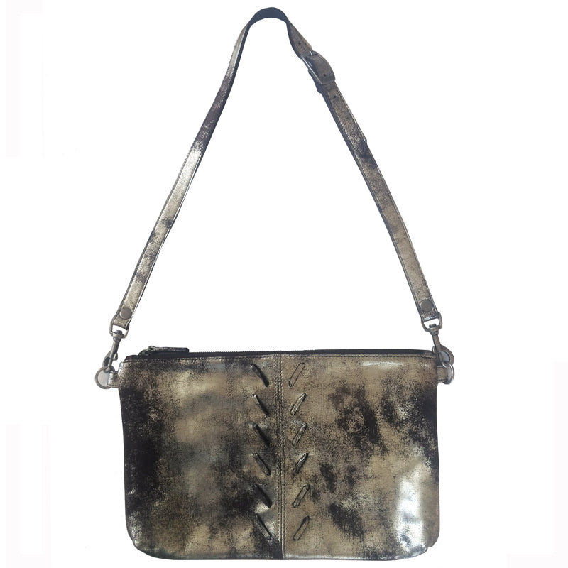 Laced Detail Bag - Dull Brown Metallic