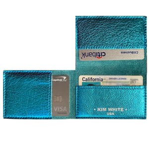 Folding Wallet - Electric Blue Metallic