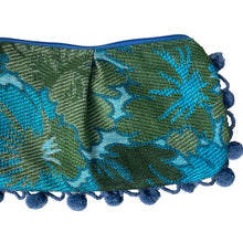 Load image into Gallery viewer, Electric Blue Floral Pom Pom Bag
