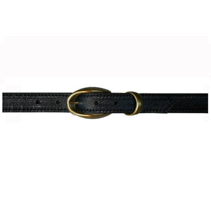 Etched wCast Keeper  Black wAntique Brass Buckle