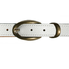 Load image into Gallery viewer, Etched wCast Keeper -White wAntique Brass Buckle
