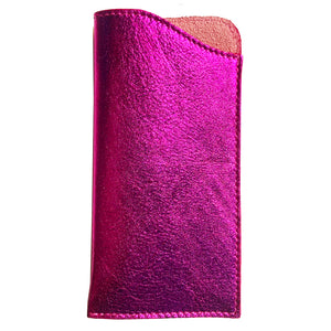 Eyeglass Case - Pink Metallic Leather
