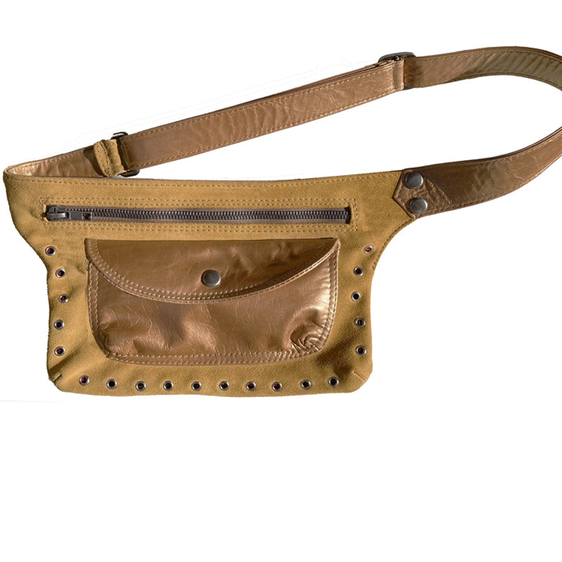 Butterscotch Suede & Leather Fanny Pack