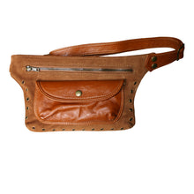 Load image into Gallery viewer, Cognac Suede &amp; Leather Fanny Pack
