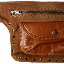 Load image into Gallery viewer, Cognac Suede &amp; Leather Fanny Pack
