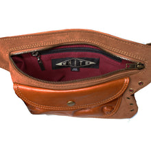 Load image into Gallery viewer, Cognac Suede &amp; Leather Fanny Pack
