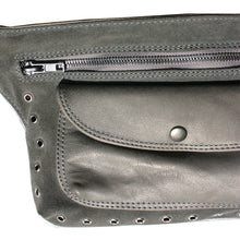 Load image into Gallery viewer, Grey Suede &amp; Leather Fanny Pack
