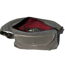 Load image into Gallery viewer, Grey Suede &amp; Leather Fanny Pack
