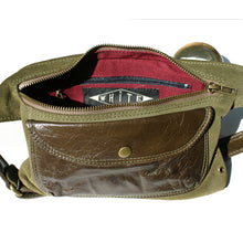 Load image into Gallery viewer, Olive Suede &amp; Leather Fanny Pack
