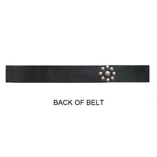 Load image into Gallery viewer, Flower Dome Rivet Belt - Black wAntique Nickel
