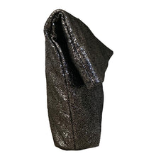 Load image into Gallery viewer, Foldover Clutch wMagnet - Gunmetal Glittery Metallic
