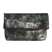 Load image into Gallery viewer, Foldover Clutch wMagnet - Smoky Black Metallic
