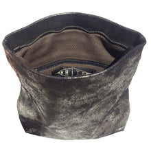 Load image into Gallery viewer, Foldover Clutch wMagnet - Smoky Black Metallic
