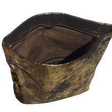 Load image into Gallery viewer, Foldover Clutch wMagnet - Gunmetal Glittery Metallic
