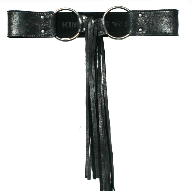 Fringe Belt - Black Metallic