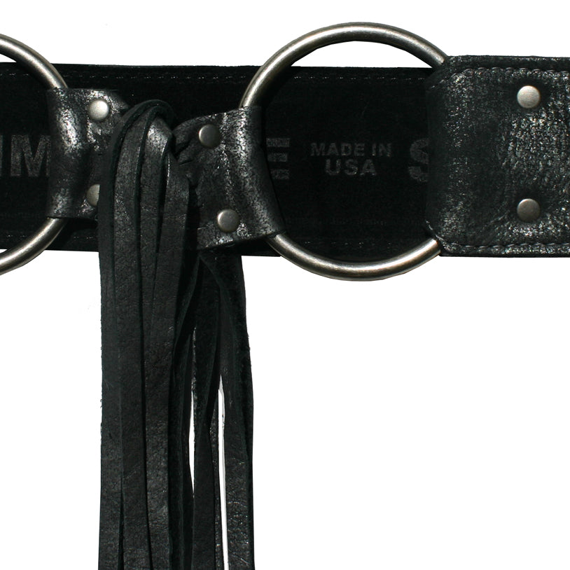 Fringe Belt - Black Metallic