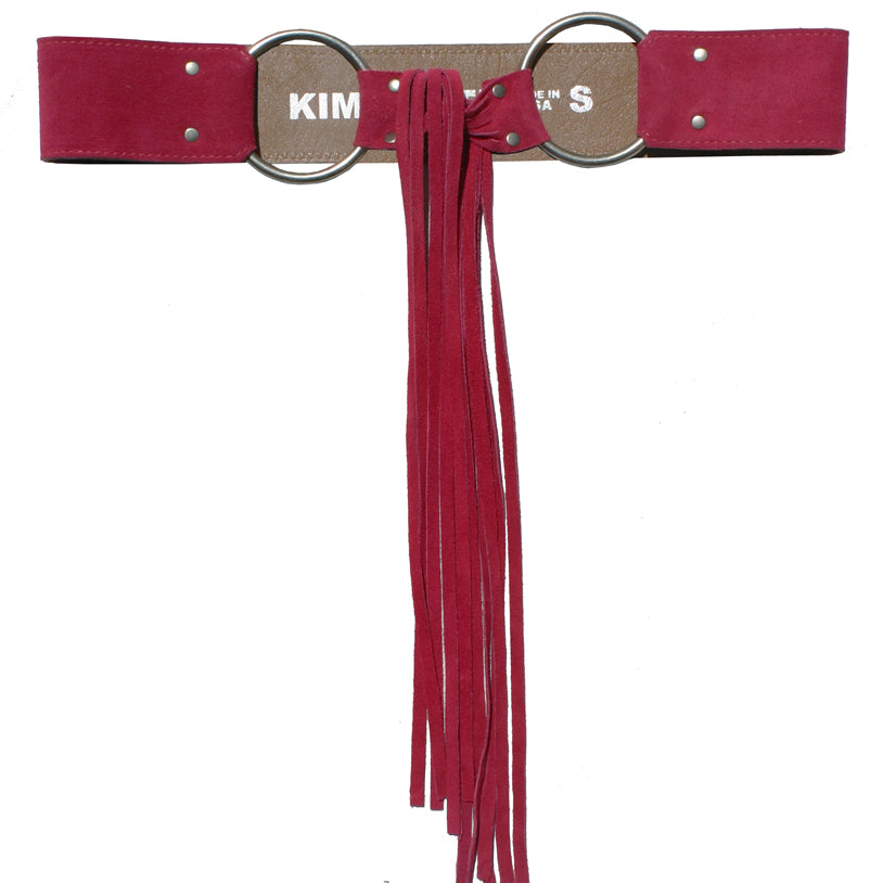 Fringe Belt -  Hot Pink Suede