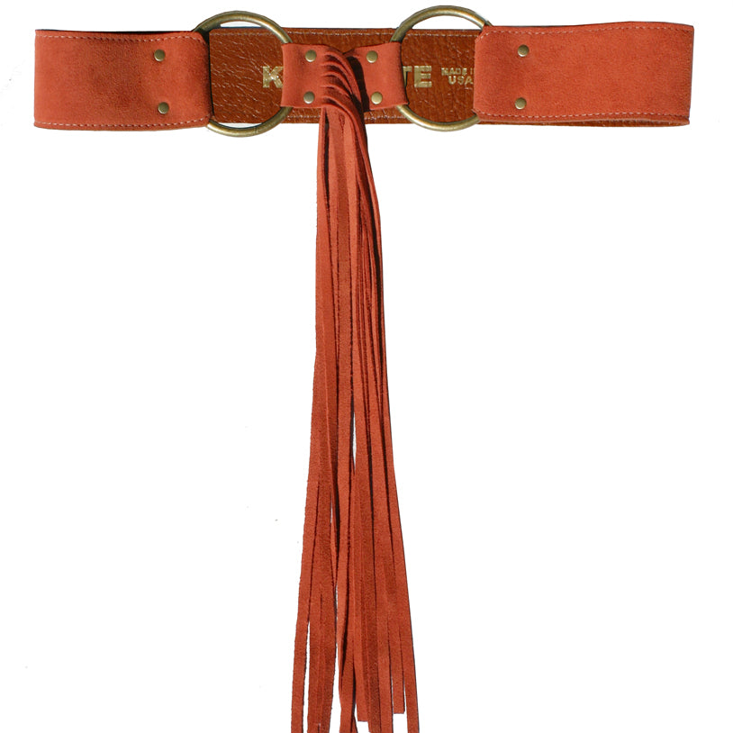 Fringe Belt -  Rusty Melon Suede