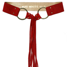 Load image into Gallery viewer, Fringe Belt -  Cherry Red Suede

