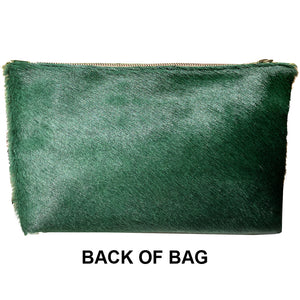 Ring Clutch - Emerald Green Fur – Kim White Bags/Belts