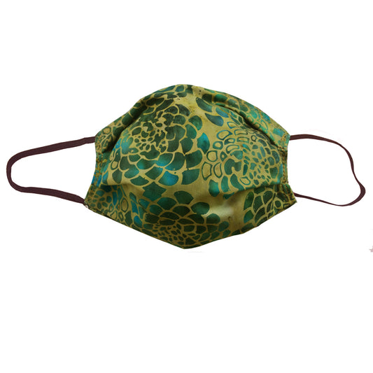 KW Mask - Green, Gold & Turquoise Abstract Floral
