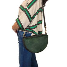 Load image into Gallery viewer, Half Circle Bag - Emerald Green Fur
