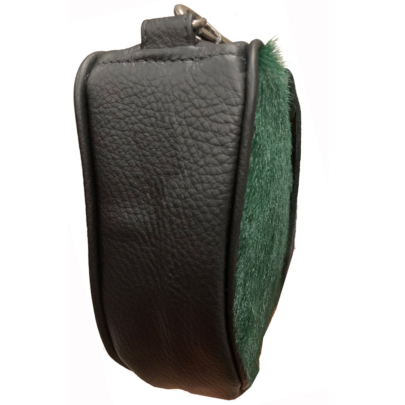 Half Circle Bag - Emerald Green Fur