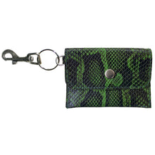 Load image into Gallery viewer, Coin Purse Key Chain - Apple Green &amp; Black Snake
