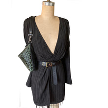 Load image into Gallery viewer, Fur Bag with Two Straps - Moss &amp; Black Leopard
