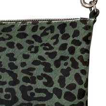 Load image into Gallery viewer, Fur Bag with Two Straps - Moss &amp; Black Leopard
