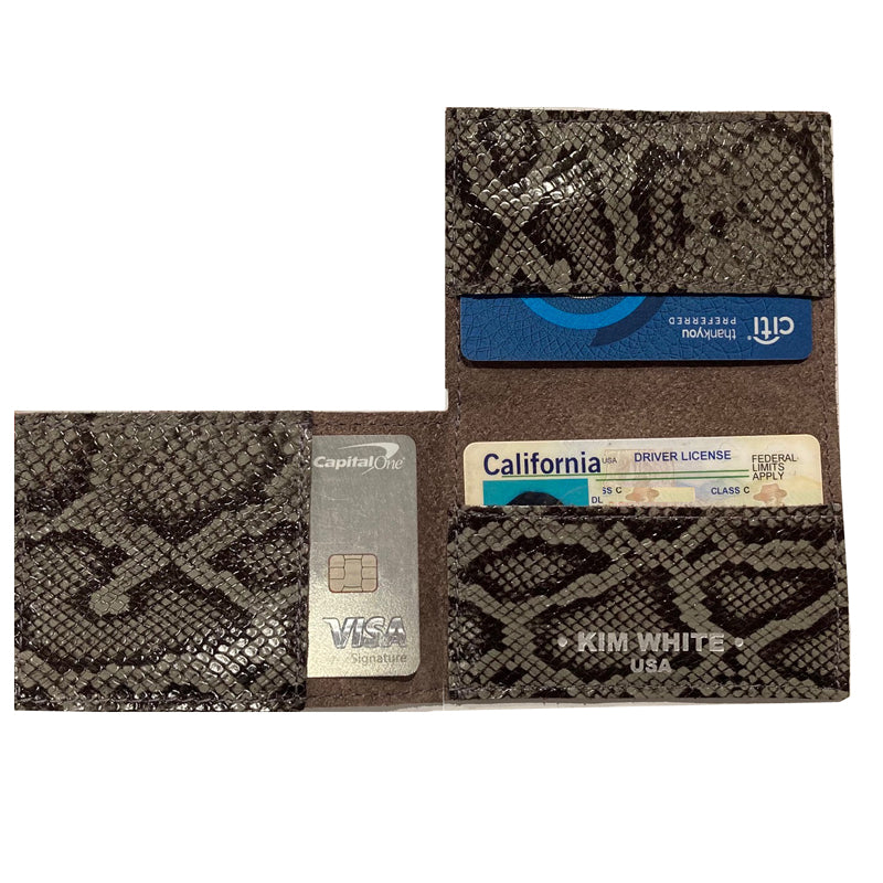 Folding Wallet - Grey Patent Snake