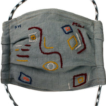Load image into Gallery viewer, Artist Collab - Grey wBurguny, White, Yellow, Navy &amp; Neon Orange Toggle
