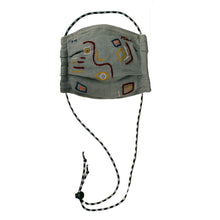 Load image into Gallery viewer, Artist Collab - Grey wBurguny, White, Yellow, Navy &amp; Neon Orange Toggle
