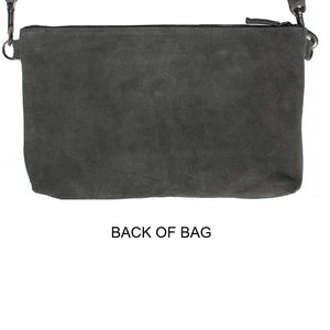 Laced Detail Bag - Grey Suede